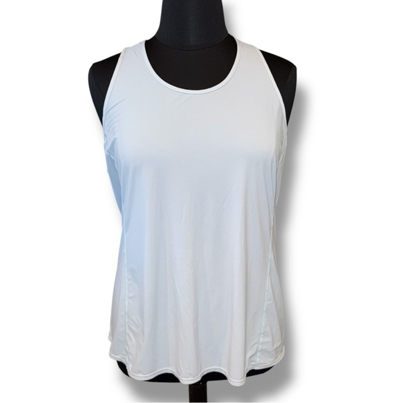 ZELLA Nova Perforated Racerback Tank - Blue Sterling Plus 2X - Picture 2 of 15